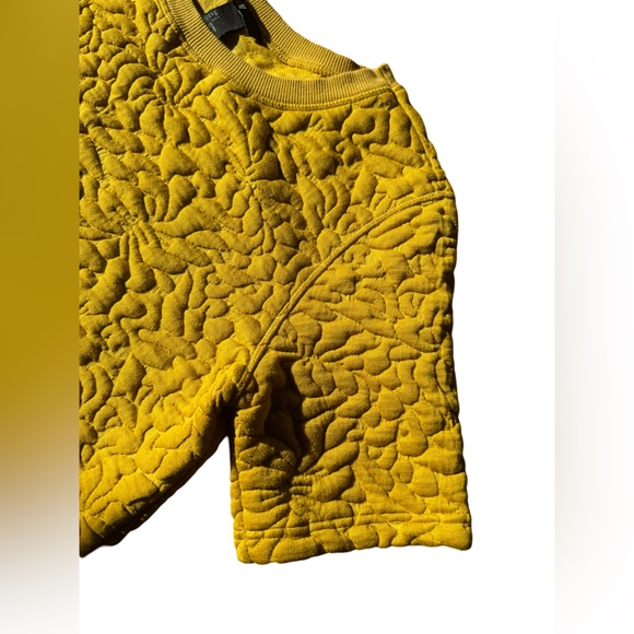 H&M Puff Design Mustard Yellow Short Sleeve Top Size S - Picture 5 of 9